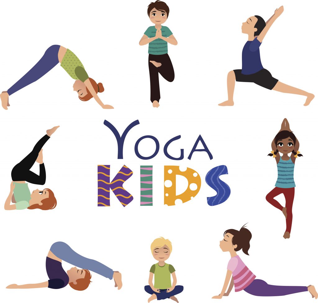 Yoga for kids. Asanas poses set. | The Green